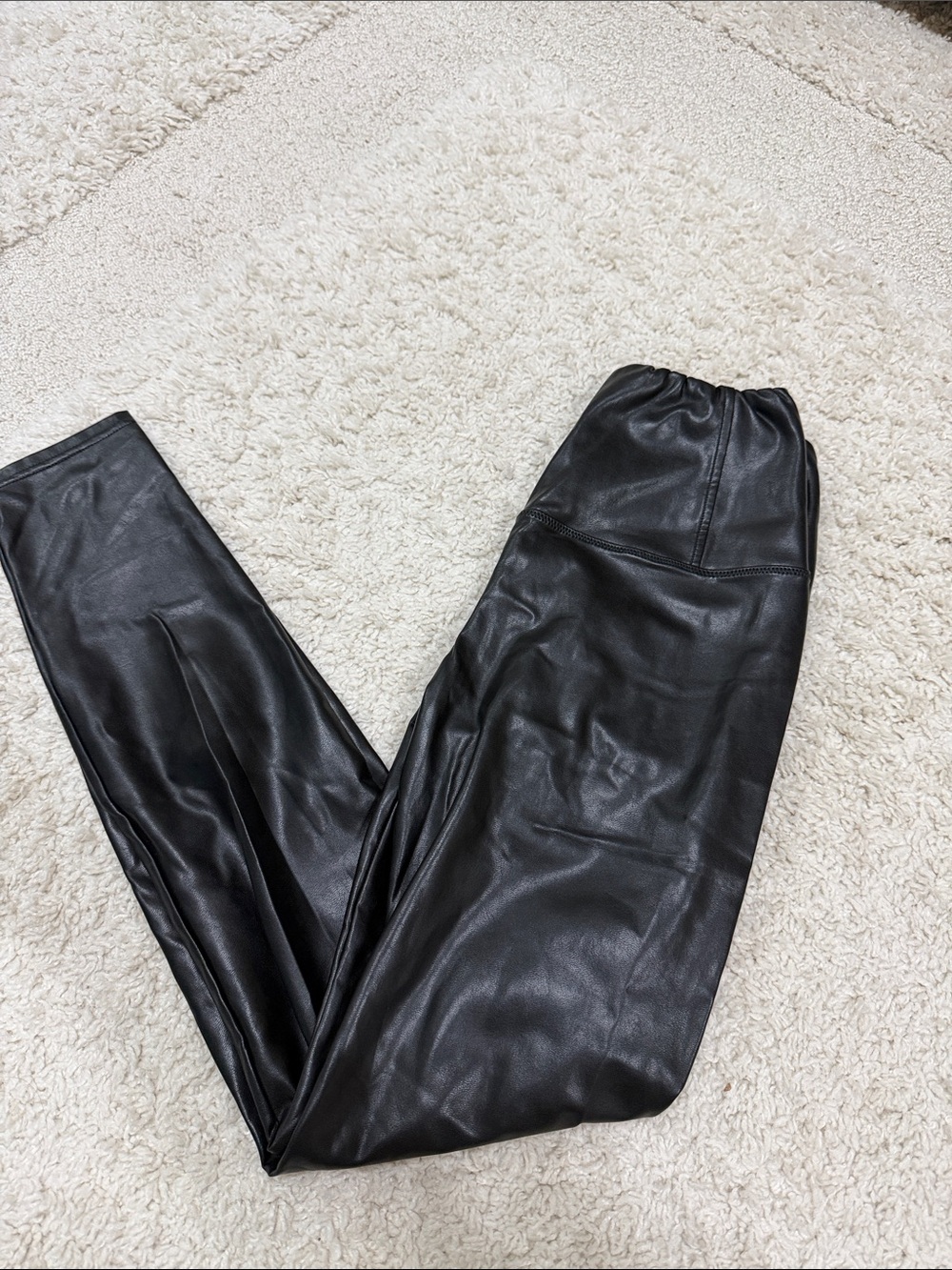 Wilfred Black Faux Leather Joggers